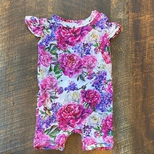Posh Peanut Floral One Piece - Pink and Purple